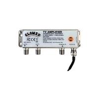 Glomex Amplificador TV/FM con Control de Ganancia Automático (AGC) 12/24Vdc, Modelo 50023/14-2 Salidas, para Antenas de TV No Pre-Amplificadas, Para Barcos de Vela, Motor, Lancha y Yate