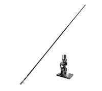 Glomex Kit de antena AIS clásica de 1,5 m (negro/cromo) + base RA107SSFME, modelo RA112CRAIS/BK - Virola cromada, ganancia de 3 dB, fibra de vidrio, para barcos de vela, motor, botes inflables, yates