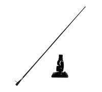 Glomex Kit de antena VHF clásica para barcos a motor, 1,5 m (negro), modelo RA112/BK - Ganancia de 3 dB, fibra de vidrio negra, para barcos, barcos, yates