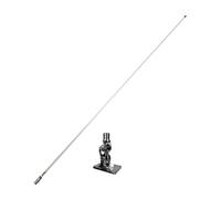 Glomex Kit de antena VHF de alto rendimiento 2,4 m (blanco) + base RA107SSFME, modelo RA1225HP - Alta ganancia 6 dB, construcción robusta, para veleros, motores, botes inflables, yates