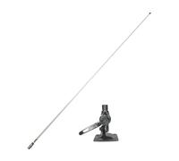 Glomex Kit de antena VHF de alto rendimiento 2,4 m (blanco) + base RA116SS modelo RA1225HP - Alta ganancia 6 dB, construcción robusta, para veleros, motores, botes inflables, yates