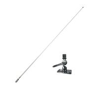 Glomex Kit de antena VHF de alto rendimiento 2,4 m (blanco) + base RA166/23, modelo RA1225HP - Alta ganancia 6 dB, construcción robusta, para veleros, motores, botes inflables, yates