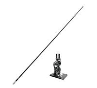 Glomex Kit de antena VHF de alto rendimiento 2,4 m (negro/cromo) + base RA107SSFME Modelo RA1206CR/BK - Alta ganancia 6 dB, abrazadera cromada, para barcos, barcos, yates