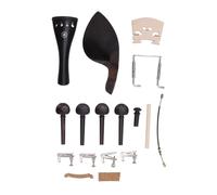 Glomora 15Pcs Violin Accessories Kit 3/4 4/4 Full Size Universal Ebony Metal Replacement Parts Set