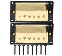 Glomora 2 Piezas Pastilla de Guitarra Eléctrica, Pastilla de Imán Cerámico de Doble Bobina Piezas de Guitarra Reemplazo de Cuello y Puente Imán de Cerámica para Guitarrista (Black Frame)