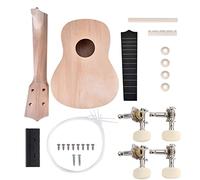 Glomora 21 Pulgadas Ukulele DIY Kit,Haga su Propio Ukulele Basswood Set Lindenwood Cuerpo Cuello Puente Fretboard Ukelele DIY Kit Accesorio de Instrumento para Principiantes Niños Adultos Aficionados