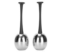 Glomora 2pcs Globos de hielo facial Facial de acero inoxidable, masaje reduce la hinchazón Elimina líneas finas Globes de hielo CRIO PASTOS para el cuidado de la piel, apunta a los (Black Handle)