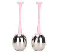 Glomora 2pcs Globos de hielo facial Facial de acero inoxidable, masaje reduce la hinchazón Elimina líneas finas Globes de hielo CRIO PASTOS para el cuidado de la piel, apunta a los (Pink Handle)