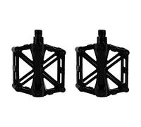 Glomora 3 Bright Colors 1 par Durable Aluminium Pedals Anti Skid Flat Platform Bicycle Pedal (Black)