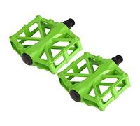 Glomora 3 Bright Colors 1 par Durable Aluminium Pedals Anti Skid Flat Platform Bicycle Pedal (Green)