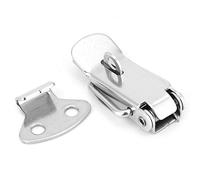 Glomora 4 Piezas Cerrojo de Cerradura, Acero Inoxidable 304 Cerrojo de Resorte Ajustable Hebillas de Sujeción de Boca Plana para Accesorios de Gabinetes de Equipaje, Accesorios de