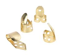 Glomora 4 púas de dedo, metal, 3 piezas de dedo índice, 1 pieza de pulgar, piezas de guitarra, accesorios para instrumentos musicales para guitarra, banjos, otros instrumentos (Golden Color)