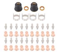 Glomora 48pcs IPT40 Tip Electrode Kit,Stand Off Plasma Cutter Consumables Set IPT40 Tip Electrodes Nozzles Cups Stand Off Guide for CUT 55DS Pro CUT 65DS