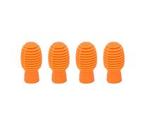 Glomora 4Pcs Drum Stick Practice Tip, Drum Mute Drum Dampener Silicone Drumstick Silent Practice Tips Portable Silicone Mute Drumstick for Beginner Practicing (Orange)