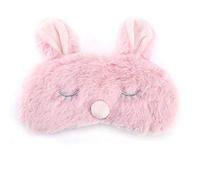 Glomora 5 Colors Cute Animal Eye Cover, Sleeping Mask Christmas Deer Winter Carton Nap Eye Shade Mask for Kids Girls Men Women Travel (Pink Bunny)