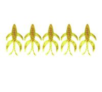 Glomora 5pcs señuelo Suave, señuelo de Cebo Cebo de camarones de Pesca Suave Artificial para Agua Dulce y Agua Salada Ideal para Girar y trolling técnicas (Yellow Green)