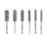 Glomora 6PCS Bore Brush 4in Proof Twisted Wire Cleaning Brush with 1/4in Hex Shank for Electric Drill Impact Driver (Steel Wire (Silver))