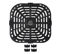 Glomora Bandeja para freidora de aire, con revestimiento antiadherente, soporte cuadrado para freidora de aire, piezas de repuesto, accesorios placa de parrilla, 24x23cm/9,4x9,1 pulgadas