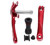 Glomora Bike Crank Arm Aloza de Aluminio de 130 mm BCD Plegable Bike Bike Hollow Botthet Backet Banket Banket (Rouge)