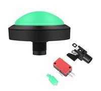 Glomora Botón Arcade De 100 Mm, Reemplazo De Consola Convexa Iluminada por LED, Ideal para Máquinas Expendedoras Y Sistemas De Juegos Grandes(Verde)