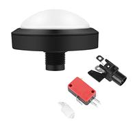Glomora Botón Arcade De 100 Mm, Reemplazo De Consola Convexa Iluminada por LED, Ideal para Máquinas Expendedoras Y Sistemas De Juegos Grandes(Blanco)