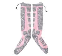 Glomora Chaussettes hautes chauffantes électriques, chaussettes chauffantes électroniques à température réglable à 3 vitesses à utiliser avec une alimentation mobile à interfaz