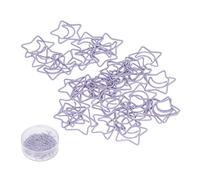 Glomora Clips De Papel De Estrella De Cinco Puntas Moradas, Clips En Forma De 100 Uds para Oficina, Escuela Y Suministros De Papelería