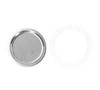 Glomora Coffee Machine Blind Filter,Stainless Steel Filter Coffee Machine Filter Coffee Maker Accessories with Rubber Gasket for Espresso Portafilters Filter Basket (Serves 4)