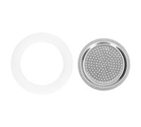 Glomora Coffee Machine Blind Filter,Stainless Steel Filter Coffee Machine Filter Coffee Maker Accessories with Rubber Gasket for Espresso Portafilters Filter Basket (Serves 2)