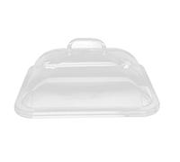 Glomora Cubierta de salpicaduras de glomora, tapa de cubierta de placa de comida con mango, forma de rectángulo acrílico transparente, convenientes cubiertas prácticas de plato par (M)
