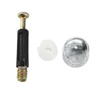 Glomora Herrajes para muebles, 100 juegos 3 en 1 rueda excéntrica pieza de conexión kit de tuercas de tornillo para muebles accesorios de hardware para cerrar puertas de gabinete, puerta de armario