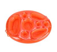Glomora Inflatable Floating Drink Holder for Pool PVC Multi Compartments Drink Float for Beach Party Phones Snacks Orange