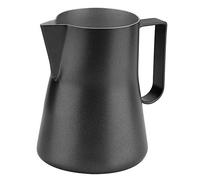Glomora Jarra para Espumar Leche, Jarra para Espumar Leche De Acero Inoxidable Negra Capuchino Latte Art Accesorios para Máquina De Café Jarra De Leche Taza para Espumar Leche