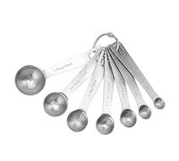 Glomora Juego De Cucharas Medidoras De Acero Inoxidable, Cucharas Pequeñas Duraderas De 7 Piezas para Medición Seca O Líquida, Herramientas Esenciales para Hornear