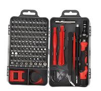 Glomora Juego de Destornilladores 115 en 1, Kit de Herramientas de precisión magnéticas para Bricolaje, Herramienta Manual de extracción de reparación de teléfonos y Relojes (Rojo)