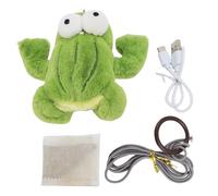 Glomora Juguete eléctrico Suave para Gatos de Peluche con Forma de Rana - Diseño Interactivo chirriante con Sonido de pájaro |Activado al Tacto para Que los Gatitos jueguen en Interiores