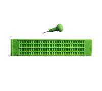 Glomora Kit Braille 4 Líneas 28 Celdas, Pizarra Braille de Plástico Resistente con Lápiz Óptico - Ideal para Aprendizaje de Lectoescritura Braille en Escuelas y Hogar, Color Verde