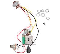 Glomora Kit de arnés de cableado precableado para guitarra eléctrica, potenciómetro de 250 K, interruptor de 5 vías, condensadores verdes para reparación de guitarra, proyecto