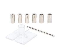 Glomora Kit de plantilla de espesor de la espiga de la tintura de la auto centrado de las pcs de 6 pcs, la guía de perforación de buje de buje de acero de 6 tamaño de diámetro