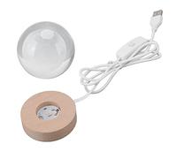 Glomora Luz De Noche De Luna 3D - Exquisita Talla De Madera con Lámpara De Bola De Cristal - Regalos Memorables para Amigos Y Niños(Color)