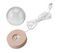Glomora Luz De Noche De Luna 3D - Exquisita Talla De Madera con Lámpara De Bola De Cristal - Regalos Memorables para Amigos Y Niños(CÁLIDO)