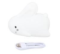 Glomora Luz Nocturna Silicona Lindo Conejo, USB Recargable LED 1200mAh Lámpara Nocturna Alimentación Dormitorio Niño Decoración De Cabecera Cumpleaños s De Navidad para Niños Bebé