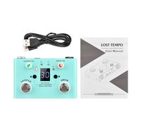 Glomora M VAVE LOST TEMPO 2-in-1 Mini Drum Machine & Looper Pedal with Tuner, Dual Footswitch, 30 Drums, 4 Loops, 11 Min Record, USB Audio Export, Portable Guitar Effect Pedal (Without speed