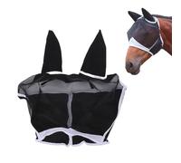 Glomora Máscara contra Moscas de Caballo con Orejas Cubierta Protectora Desmontable ventilada de Malla para Cara de Caballo para Suministros ecuestres de Verano (S)