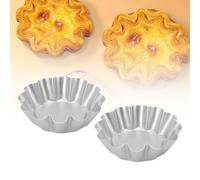 Glomora Molde de tarta 2pcs 4.53 pulgadas de aleación de aluminio en forma de moho para hornear para hornear para pan mouses lavandera segura