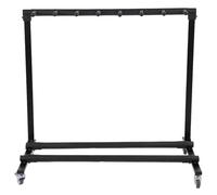 Glomora Multiple Guitar Stand, Guitar Bass Stand for Multiple Guitars Display Foldable Rack Foldable Universal Electric Guitar Bass Display Rack Wheels (FL-17L 7 heads)