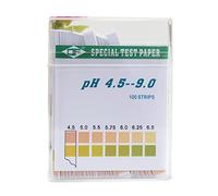 Glomora Papel de prueba de pH 4.5-9.0 100 tiras, papel de monitoreo de pH de prueba rápida con carta de colores para agua cosméticos suelo