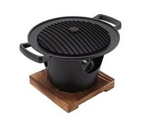 Glomora Parrilla para Barbacoa, Parrilla De Carbón Portátil Con Marco De Madera Parrilla de Barbacoa de Mesa sin Humo Parrilla Hibachi Duradera Para Acampar Y Barbacoa Casera