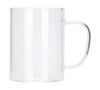 Glomora Premium Glass Coffee Mugs with Handle, 350ml Transparent Milk Cup Coffee Mug Tea Glass Drinkware for Hot Cold Beverages, Glassware Set for Americano, Leche, Cappuccino (Pine Tree)