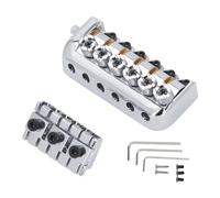 Glomora Puente sin cabeza de Glomora, reemplazo de puente de guitarra de acero de aleación de color plateado de 6 cuerdas para la práctica para piezas de reemplazo de guitarra eléc